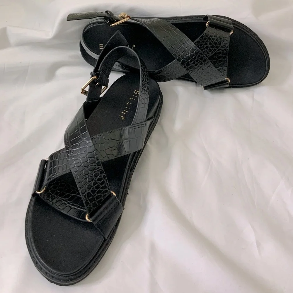 Snakeskin Embossed Slingback Sandal NWOT - Picture 3 of 9